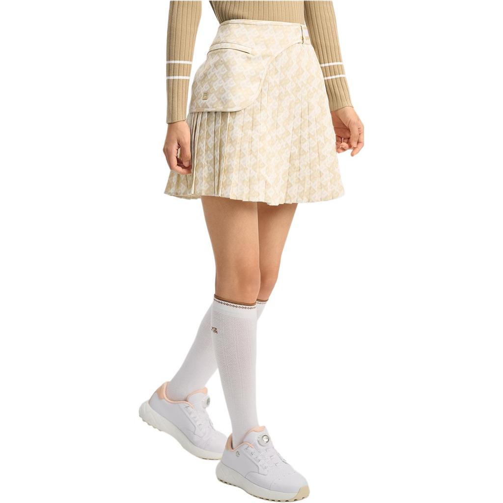Fila Golf Series Fashion Versatile Simple Skirt Pants Casual Skirt Women Skirts Light-Khaki-Yellow A11W515312F-LK