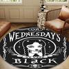Wednes-day Gothic  Round Rug for Livingroom,Bedroom, Palyroom, Chair Rug, Area Rug, Circle Carpet, Large Size Fan Christmas Gift