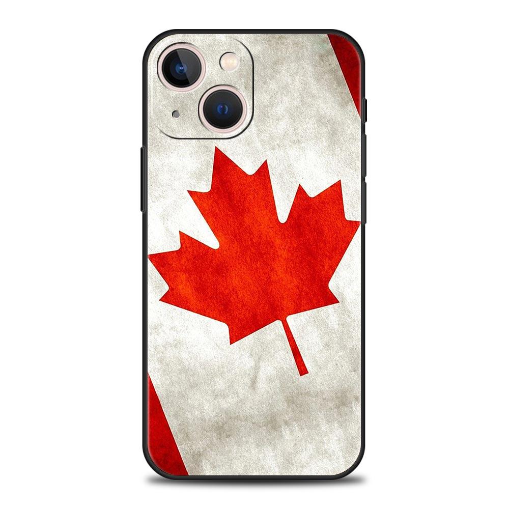 Ahorn Kanada Flagge Liebe Fußball Weiche Handyhülle Für iPhone 11 12 13 15 14 Pro Max X XR XS 7 8 Plus SE 2020 Luxus Schwarze Hülle