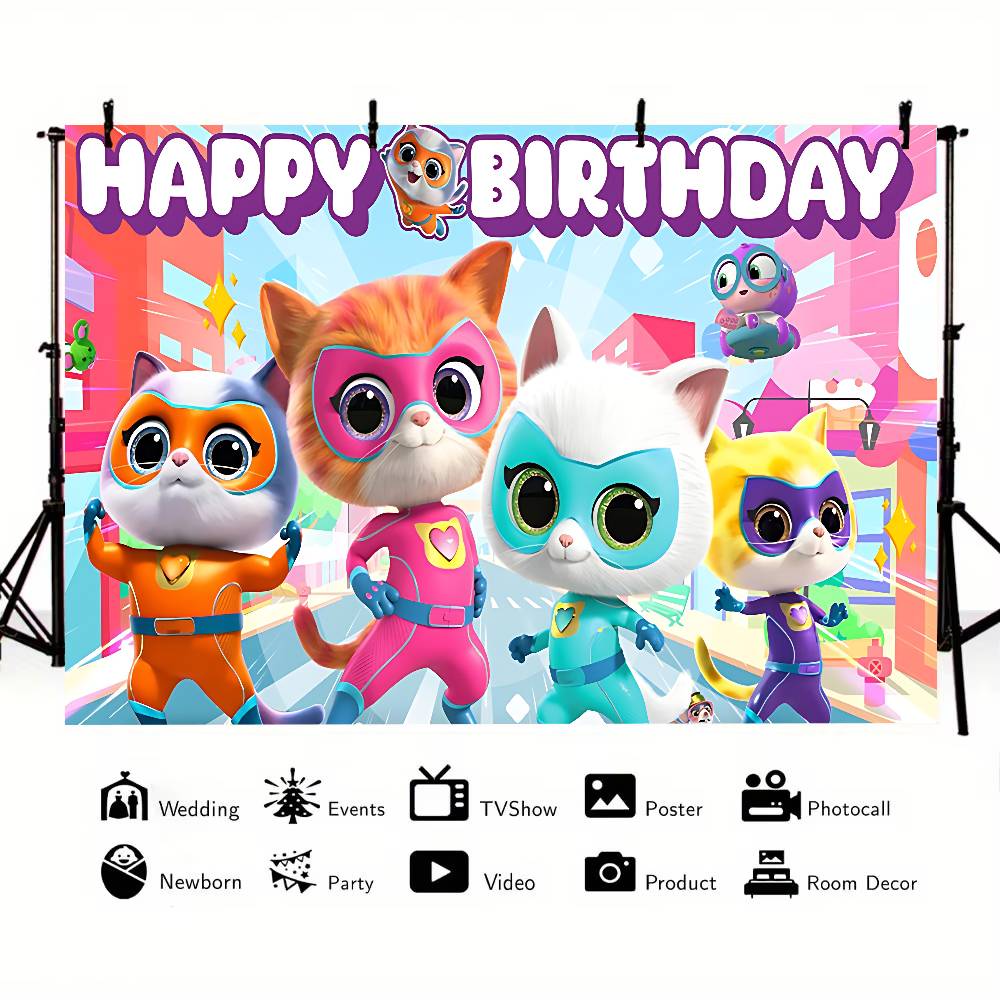 SuperKitties Background Photography Castle Wizard Platform First Night Street Birthday Party Decoration Gifts Props Poster