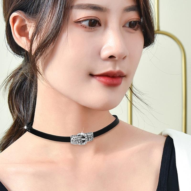 Gothic Collar Necklace Punk Rock Pu Leather Choker Collar Necklace for Women,Teens Girls,Individuality Neck Jewelry