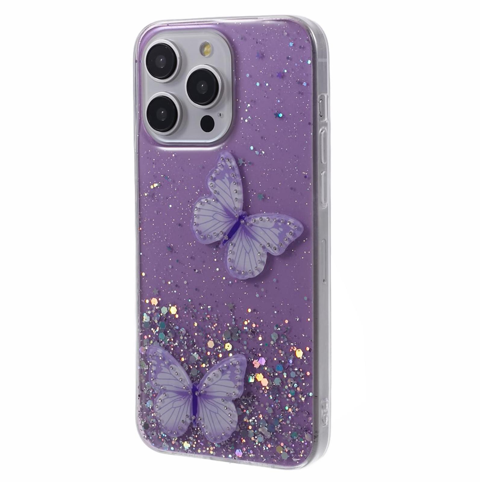 

AW Series For iPhone 12 6.1 inch/12 Pro 6.1 inch Case TPU+PVC Big Rear Lens Hole Phone Protective Shell Purple