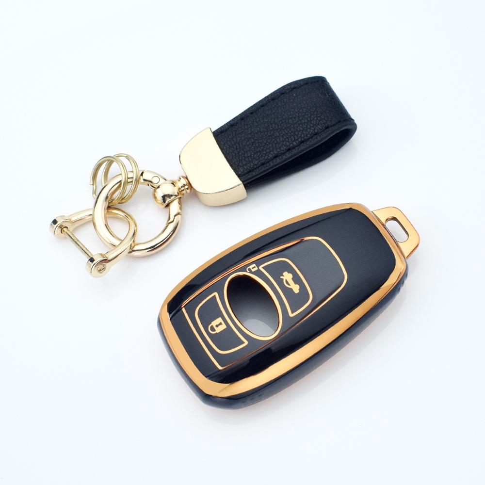 

Для Subaru WRX XV Crosstrek Legacy BRZ Forester Impreza STi Outback 2015 - 2019 Держатель корпуса брелока 3 кнопки ТПУ Чехол-накладка для автомобильного смарт-ключа Сумка чёрный