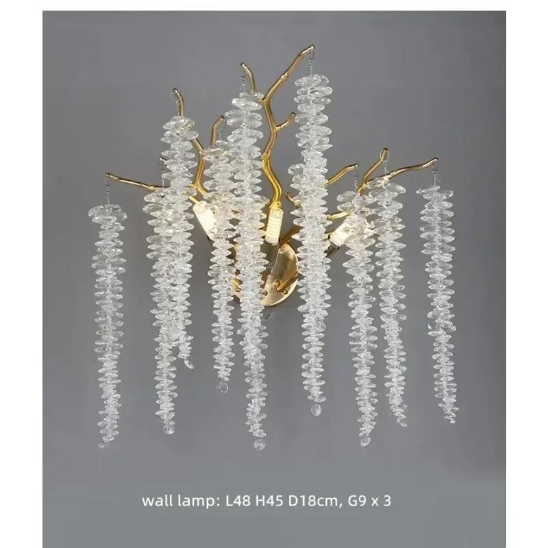 Nordic Luxury Branch Gloss Crystal Chandelier Modern Dining Table hotel Pendant Indoor Home Lighting Decorative Ceiling Light