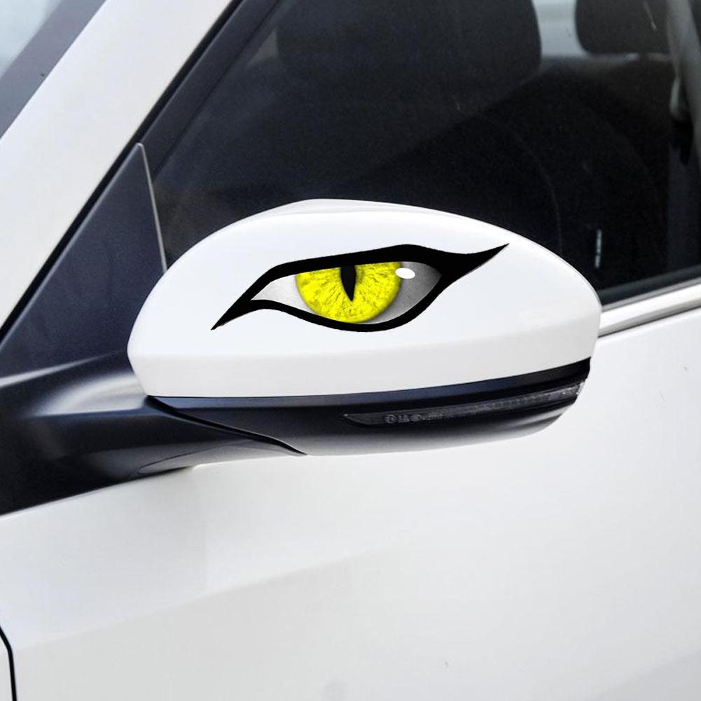 2PCS 3D Stereo Motorcycle Cat's Eyes Sticker Rearview Mirror Decal for Motorbike Auto Decoration Stickers