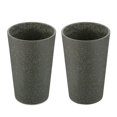 KOZIOL 350ml Gray Cups, Set of 2, Unbreakable, Dishwasher Safe, CONNECT