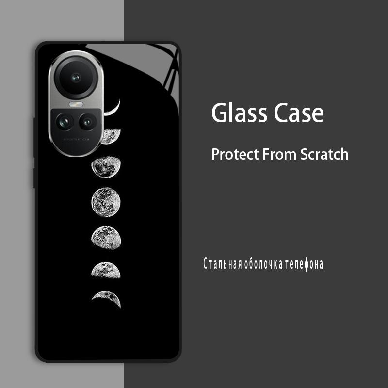 

For Oppo Reno 10 5G Case Cover Tempered Glass Case Hard Coque Bumper For Oppo Reno10 Pro 5G CPH2525 11 Pro 11F 5G Protect Case For Reno 11F 5G