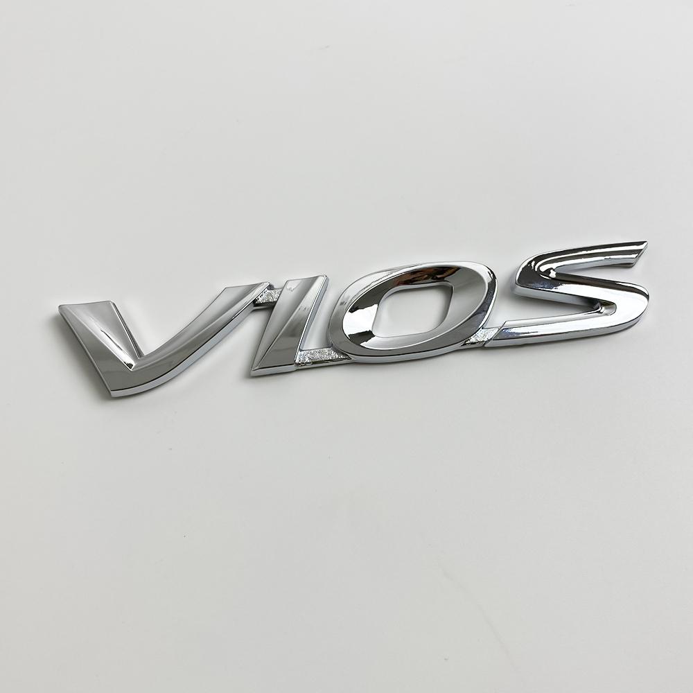 3D Chrome Toyota Vios Letter Emblem Badge Sticker for Toyota Vios XP150 XP40 XP90 Rear Trunk Decor Replacement
