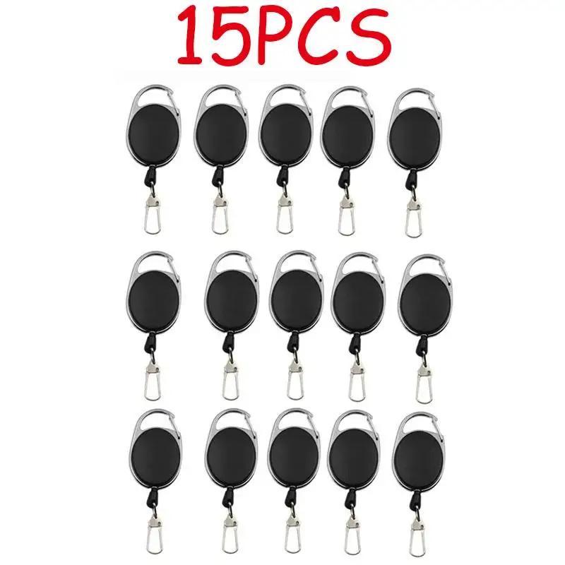 1-20 Stück Einziehbarer Ausweis-Cliprolle Zinklegierung ABS-Kunststoff ID-Lanyard Namensschild Karten-Ausweishalter Rollen Rückholband Schlüsselanhänger