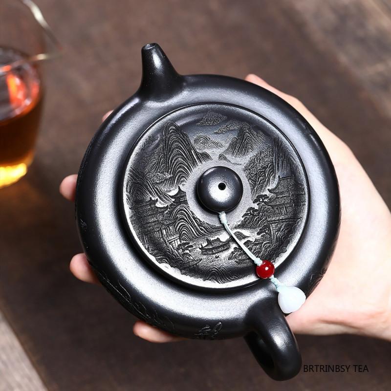 290ml Tradition Yixing Purple Clay Teapot Chinese Handmade Zisha Tea Pot Household Dragon Pattern Kettle Tea Set Accessories