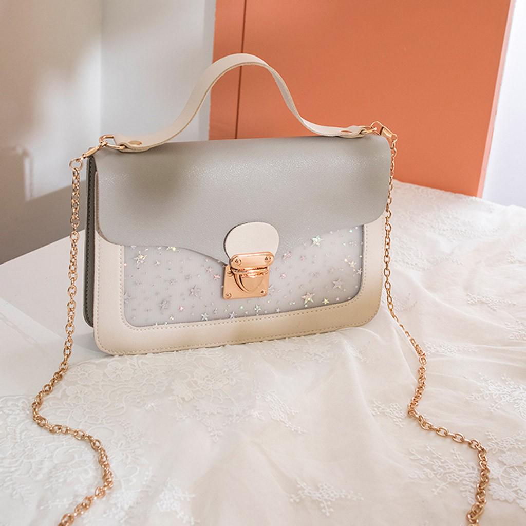 Fashion Lady Shoulders Small Backpack Sequin Purse Mobile Phone Messenger Bag