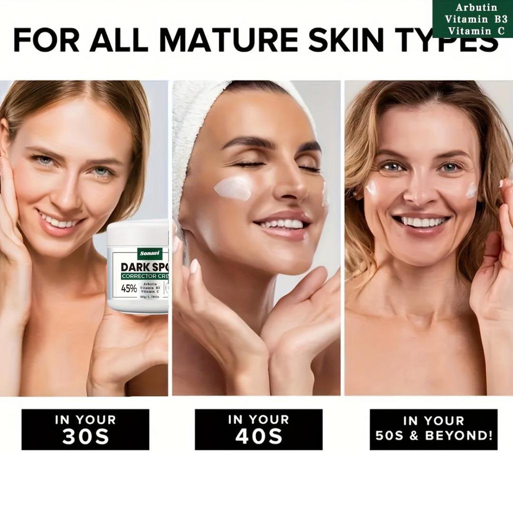 Krém na korekci tmavých skvrn, Rozjasnění pleti, Bělící krém, Rozjasnění pleti, Krém proti stárnutí pleti