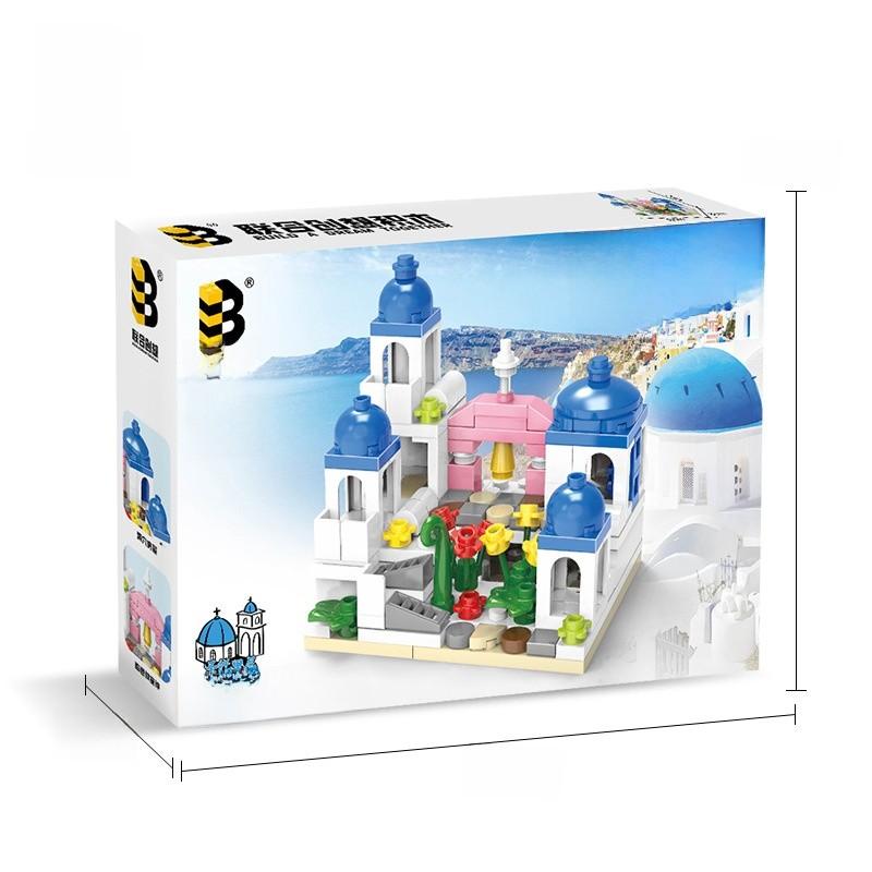 Plastic Assembling Kids Building Blocks For Santorini Castle Toys Educational