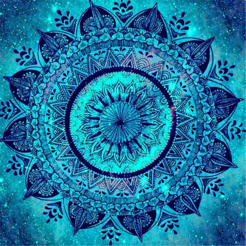 Full Round Drill Diamond Painting &quot;Religious Mandala&quot; DIY Picture of Rhinestone 5D Diamond Embroidery Cross Stitch Decor