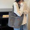 Simple Portable Canvas Bag Women's 2025 Autumn and Winter New Fashionable Foreign Style Hand Carry Cloth Bag Student Shoulder Messenger Bag