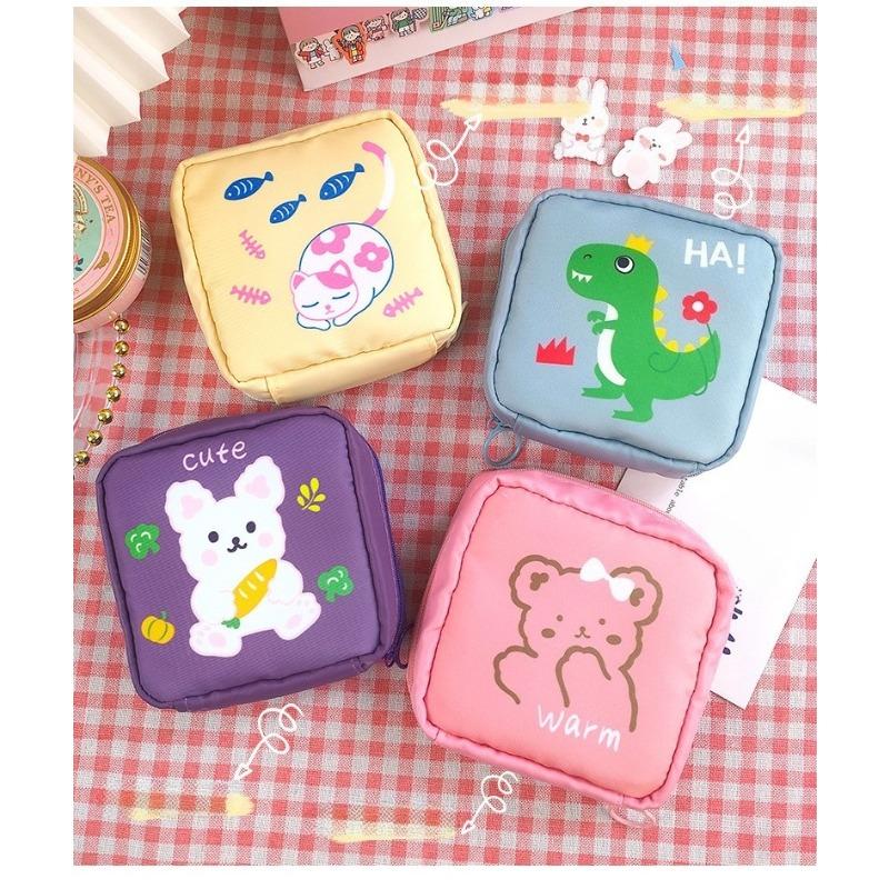 Sanitary Cotton Bag, Menstrual Pad Storage Bag, Korean Version, Instagram Style, Cute, Cartoon, Girl, Large Capacity, Caring Storage Bag