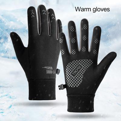 1 Pir Winter-Thermohandschuhe, winddicht, warm, wasserdicht, Touchscreen-Handschuhe für Herren und Damen, rutschfeste Handfläche, atmungsaktives Futter, Handschuhe zum Autofahren, Skifahren, Skaten