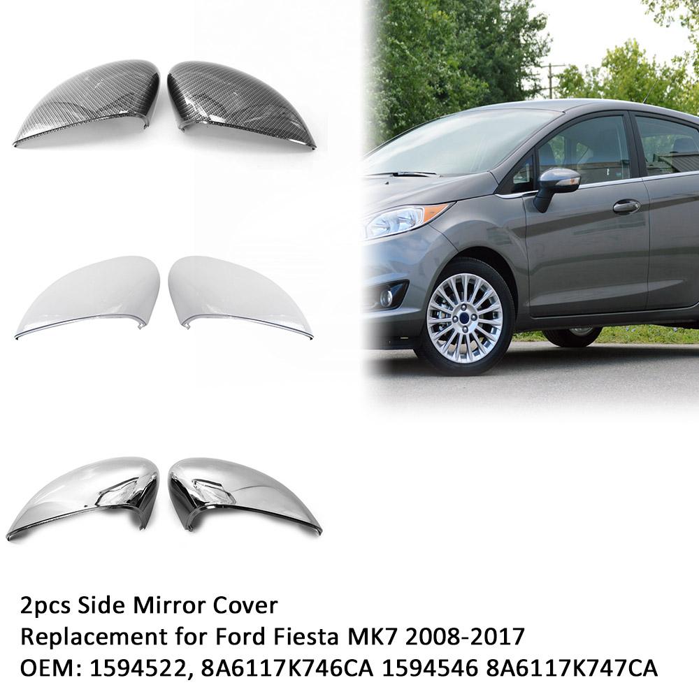 1 Pár krytov bočných zrkadiel Kryt zrkadla na dverách Kryt spätného zrkadla Náhrada pre Ford Fiesta