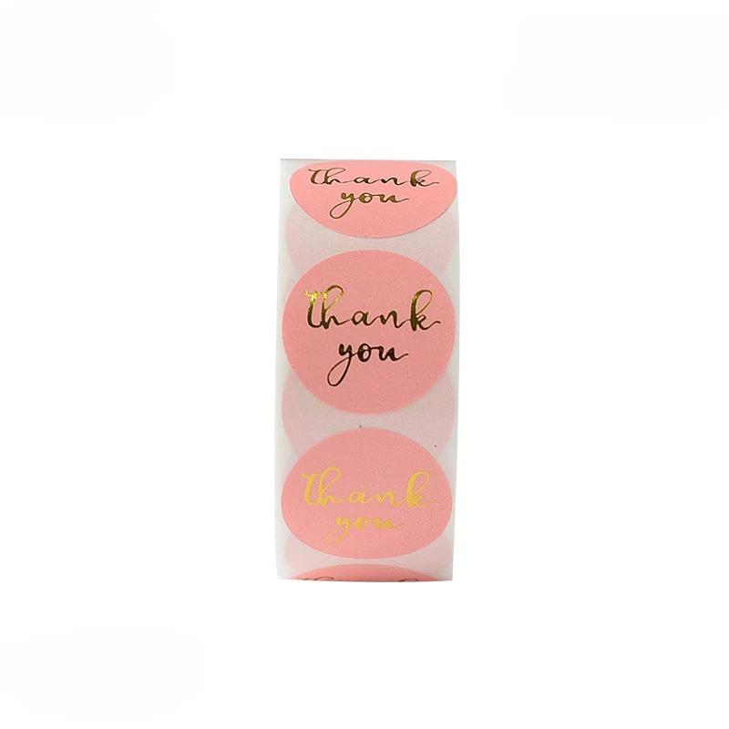 1Rull Takk Foliestempling Sticker Juleklistremerke Takk Rundt Hot Stamping English Sticker