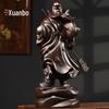 Ebony Guan Gong Solid Wood Statue - Pure Wood Guan Yu Guan Erye Buddha Ornament, Ideal Opening Gift.
