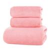 Coral Fleece Quick-Dry Towel Set: Thickened, All-Cotton 3-Piece Collection with Customizable Logo - Bath, Face, and Beach Towels.