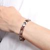 Women Bracelet Micro-Paved Rhinestones Inlaid Leaf Design Electroplated Bangle Wrist Jewelry Accessories