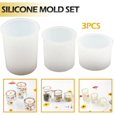 3PCS Teelicht Kerzenhalter Silikonformen Harz Epoxy Zylinder Kerze Gießen Silikonformen DIY Handwerk Aromatherapie Kerzenherstellung