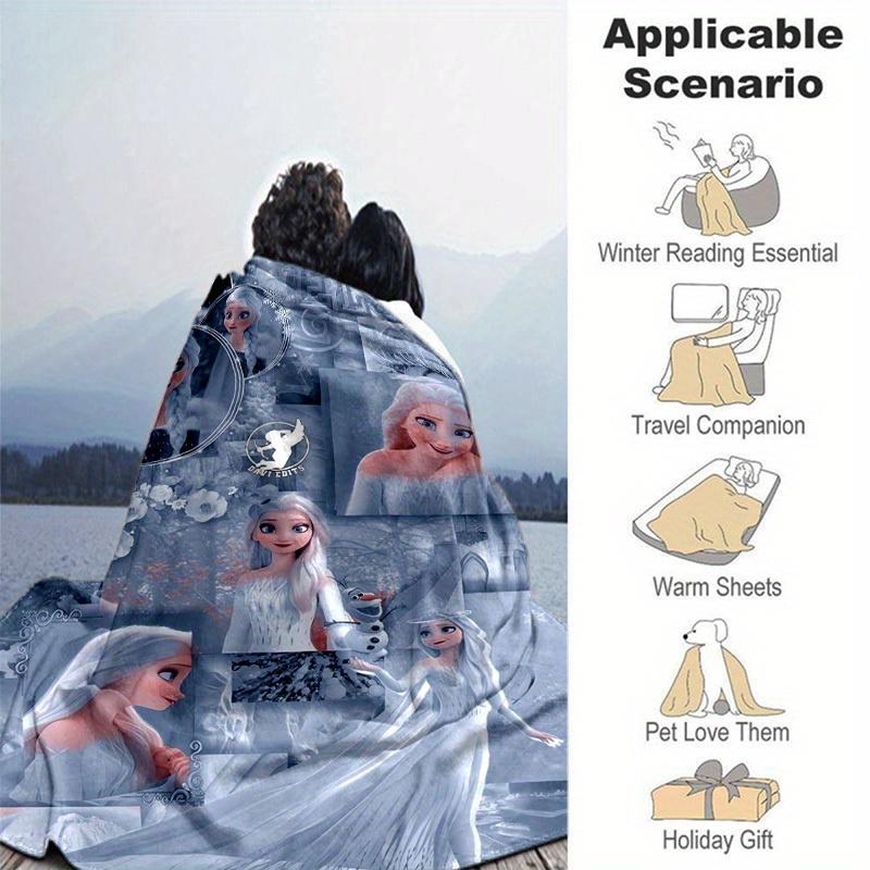 1pc, Elsa Frozen Queen Elsa Blanket Home Decor, Couch Throw, Outdoor Blanket, Gift for Friends, Flannel Blanket, Suitable for Bedroom