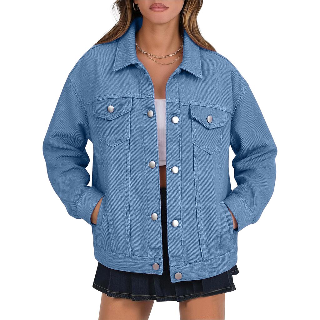 Stylish Women's Denim Jacket, Casual And Versatile, In A Relaxed, Boyfriend .