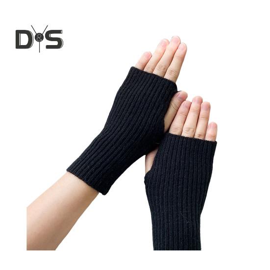 

1 пара перчаток осень-зима с полупальцами, трикотажные, высокоэластичные, нескользящие, для письма и набора текста, перчатки для студентов, утеплители для рук, нарукавники, сохраняющие тепло чёрный