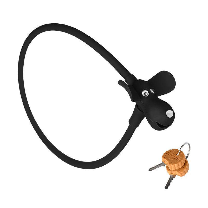 Cute Little Dog Silicone Lock For Bicycle Portable Outdoor Silicone Dog Bicycle Lock With Key Multiple Colors Available