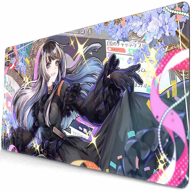 Gamer Large Mouse Pad Kawii Virtual Idol Rubber Mouse Mat Anime Girls J_Juufuutei R_Raden HD Mousepad Non-Slip Keyboard Pad