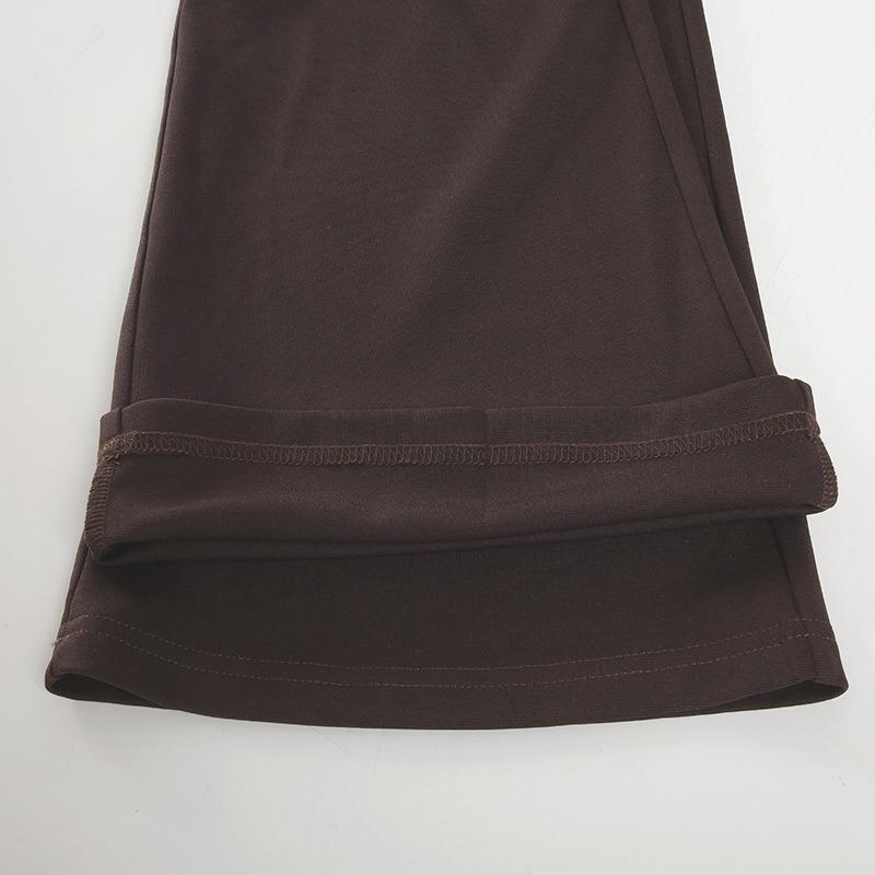 Women's Retro False Two-piece Micro Trousers Trouser Skirt Design Sense of Pure Colour Pleated Slim Thin Fashion Casual Trousers