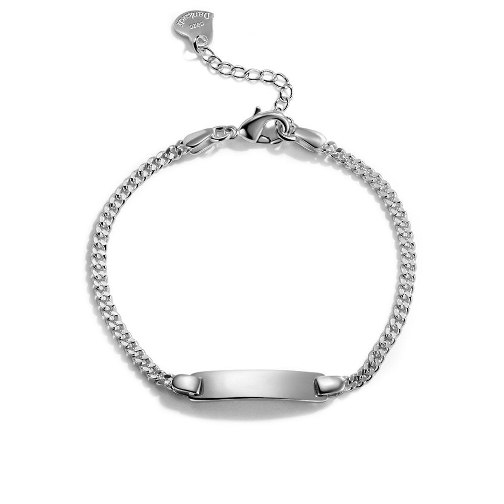 Cuban Chain Bracelet, White Copper, Nickel-Free Electroplated Micron Rhodium Gold, Women'S And Men'S Couples' Children'S Silver Jewelry.