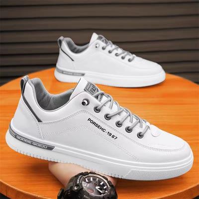 Schuhe Herren Leder Sport Casual Lederschuhe Trend Vielseitige Herren Weiße Schuhe Weiche Grundplatte Schuhe