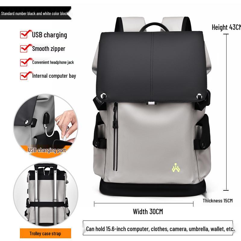 Men's Large Capacity Travel & Laptop Backpack - Casual College & Commuting School Bag