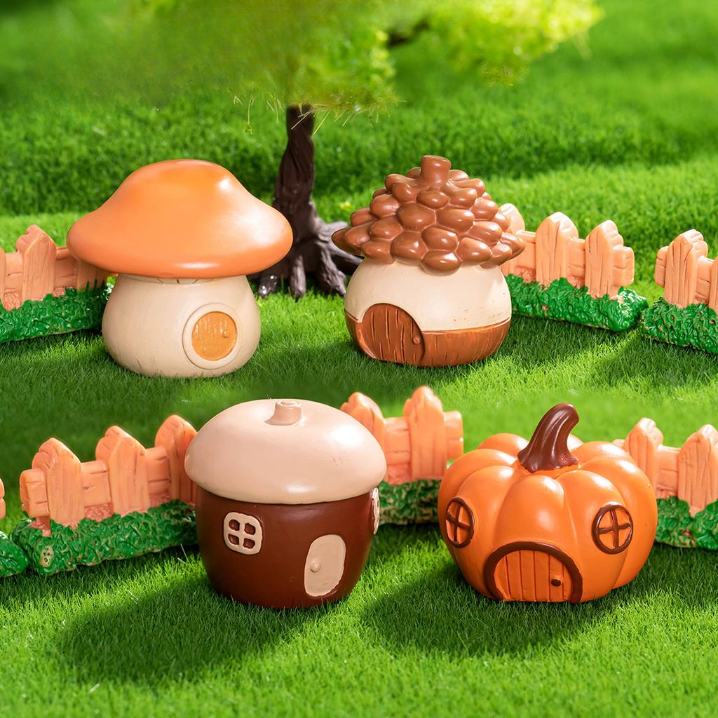 Micro Landscape Decoration Cute Forest Tree House Small House Resin Crafts Diy Tabletop Decoration Accessories