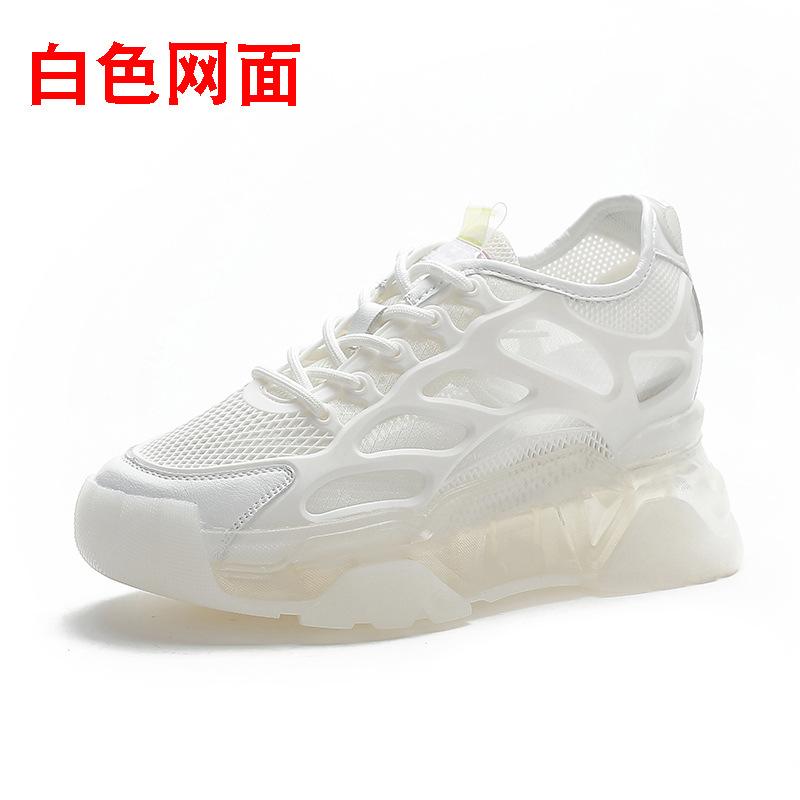 

Trend Sunday new thick-soled inner height-increasing single shoes casual sports breathable women s net shoes 38