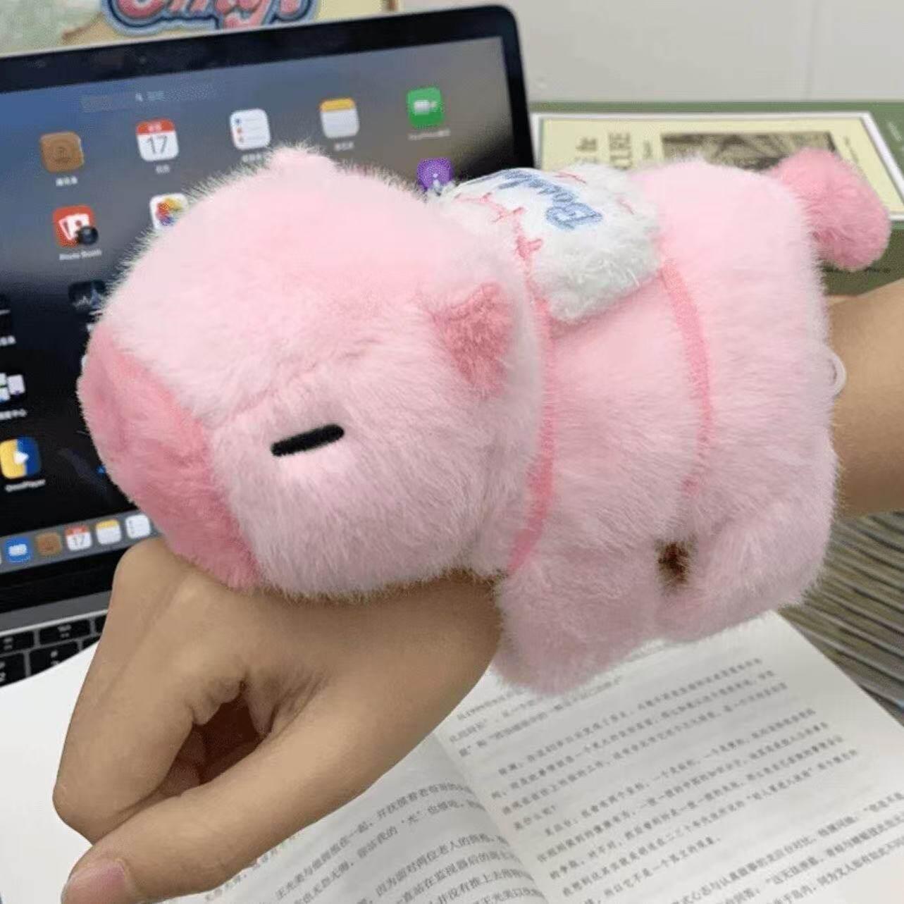Schattige Capybara Klaparmband Pluche Speelgoed Polsband Gevuld Dier Voor Kinderen Volwassenen Feestartikelen Verjaardagscadeaus