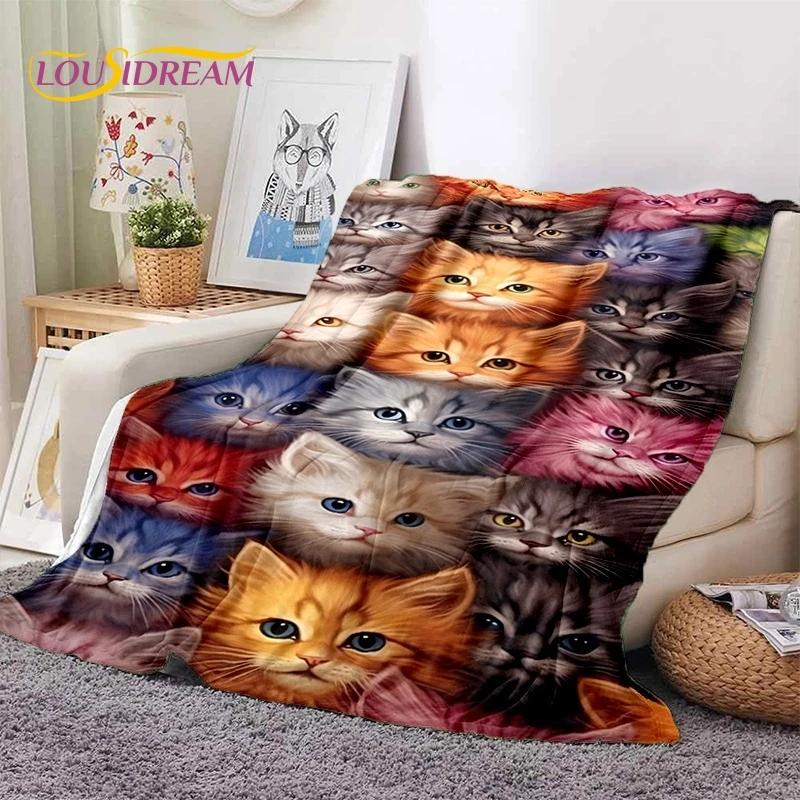 Persian Cat,Cute Calico Cat,Ragdoll Cartoon Soft Flannel Blanket for Beds Bedroom Sofa Picnic,Throw Blanket for Outdoors Leisure
