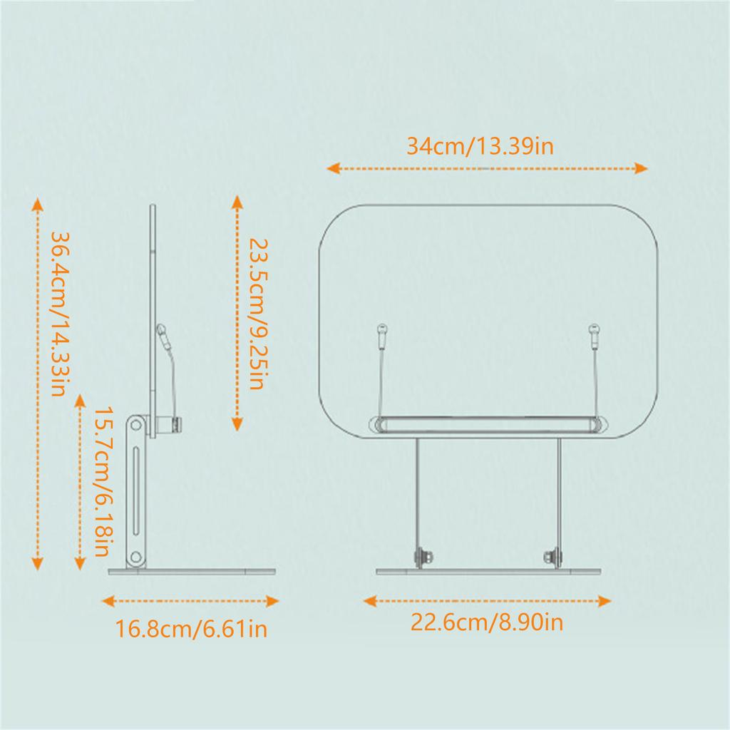 Adjustable Acrylic Book Stand 360 Degree Rotatable Base Optional for Tablets Laptops and Cookbooks Folding Holder