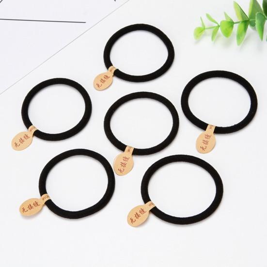 Hair Band Seamless High Elasticity Good Toughness Strong Thickened Hair Accessories Wear-resistant Black Color Women Thin Thick Hair Rope for Daily