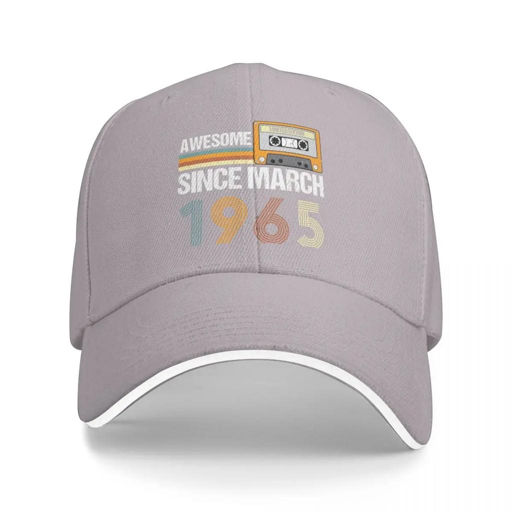 Awesome Since March 1965 58th Birthday Gifts 58 Years Old Gifts Baseball Cap tea Hat Vintage Elegant Women's Hats Men's
