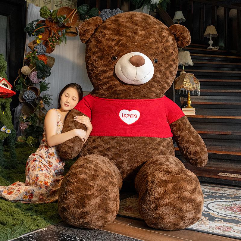 Niedliche übergroße Teddybärpuppe große Bärenpuppe Wurfkissen Plüschtier Umarmbär Ring Nachtmarkt große Puppe
