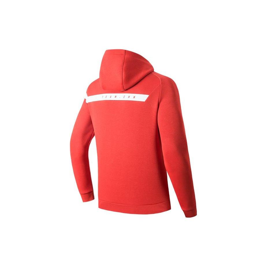 Anta Training Series Logo Print Zip-Up Hoodie Unisex Jackets Classic-Red 152217748-1