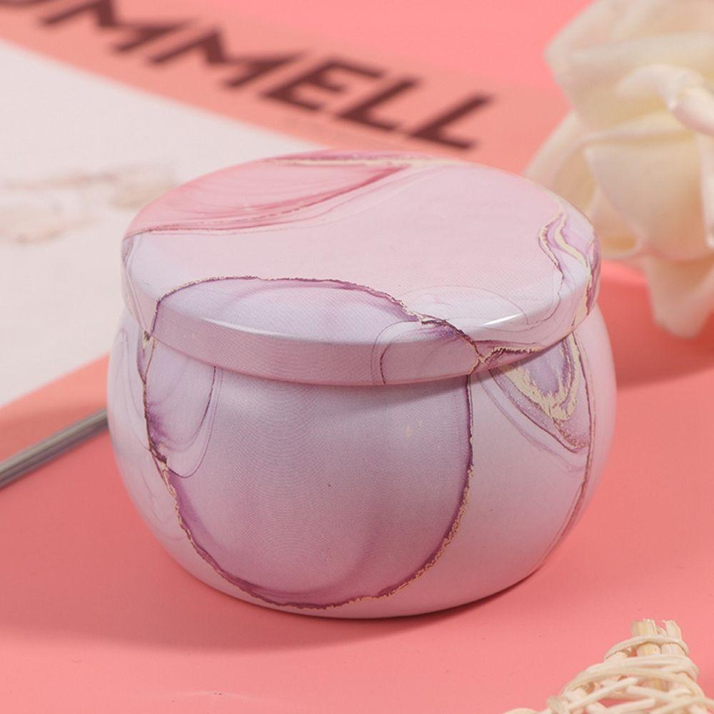 Marble Texture Festive Party Household Storage Box Tin Plate Canister Aromatherapy Jar Tea Cans