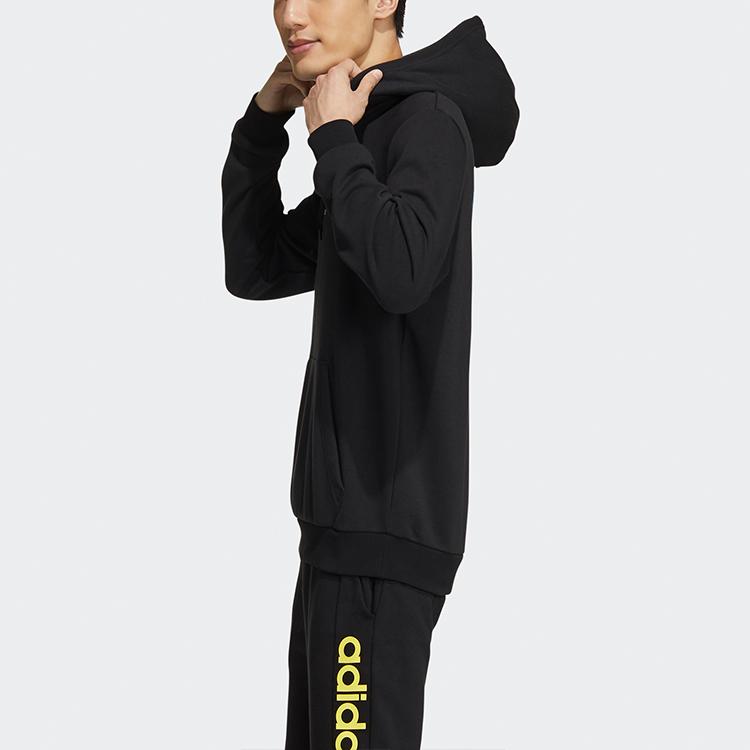 Adidas Neo Favorites Patterned Pullover Hoodie Men Tops Black GM2334
