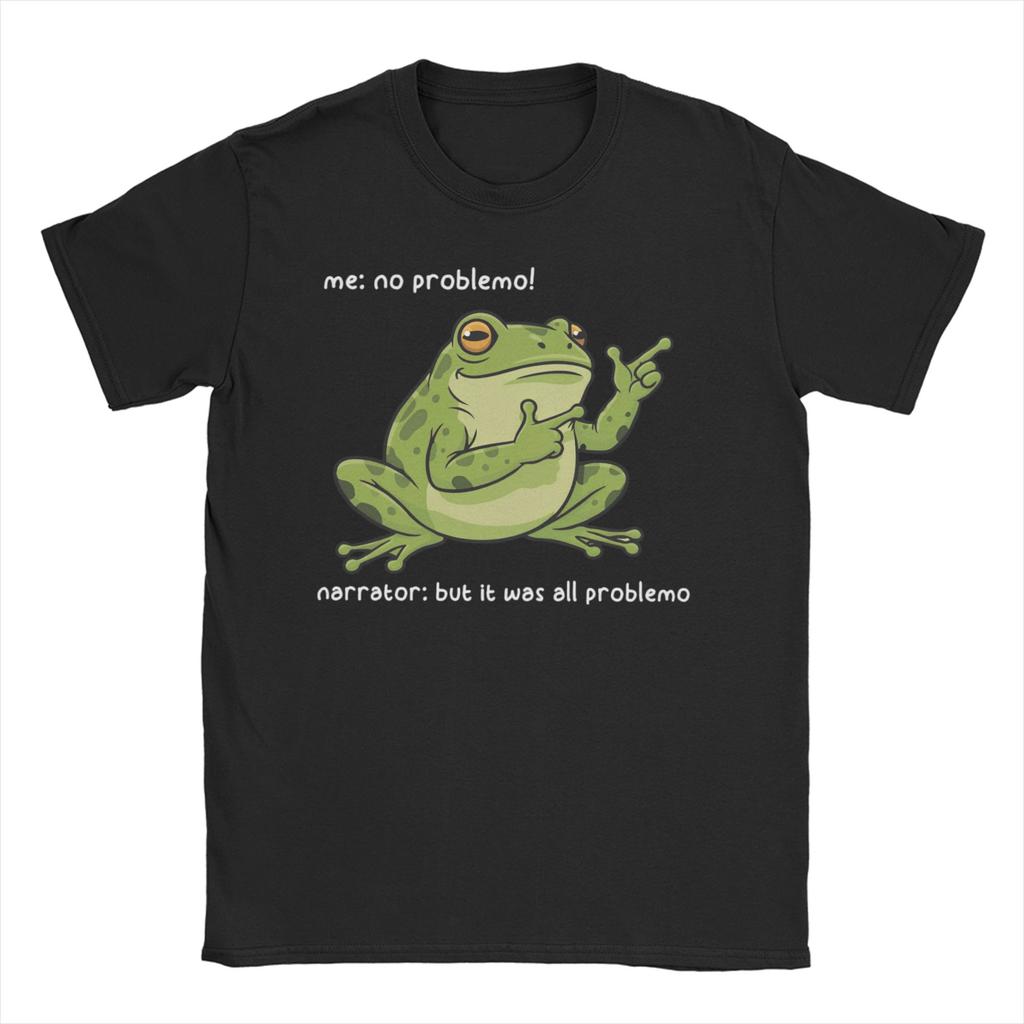 Moi Pas de Problème Narrateur Mais C'était Tout Problème Meme T-shirt pour Hommes Femmes Grenouille Coton T-shirts Col Rond T-shirt 4XL 5XL Hauts