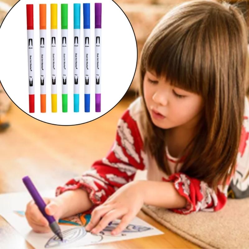 60/72/80/100 Color Acrylic Pen Acrylic Marker Drawing Pen Double Tip Brush Pen for Crafts Rock Painting Glass