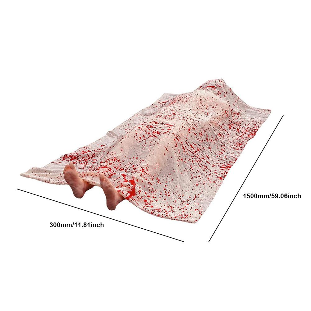 Halloween Dead Victim Props Thick Cloth With Blood Prints Fake Corpse Crime Scene Decoration 59 In Fake Corpse For Haunted House